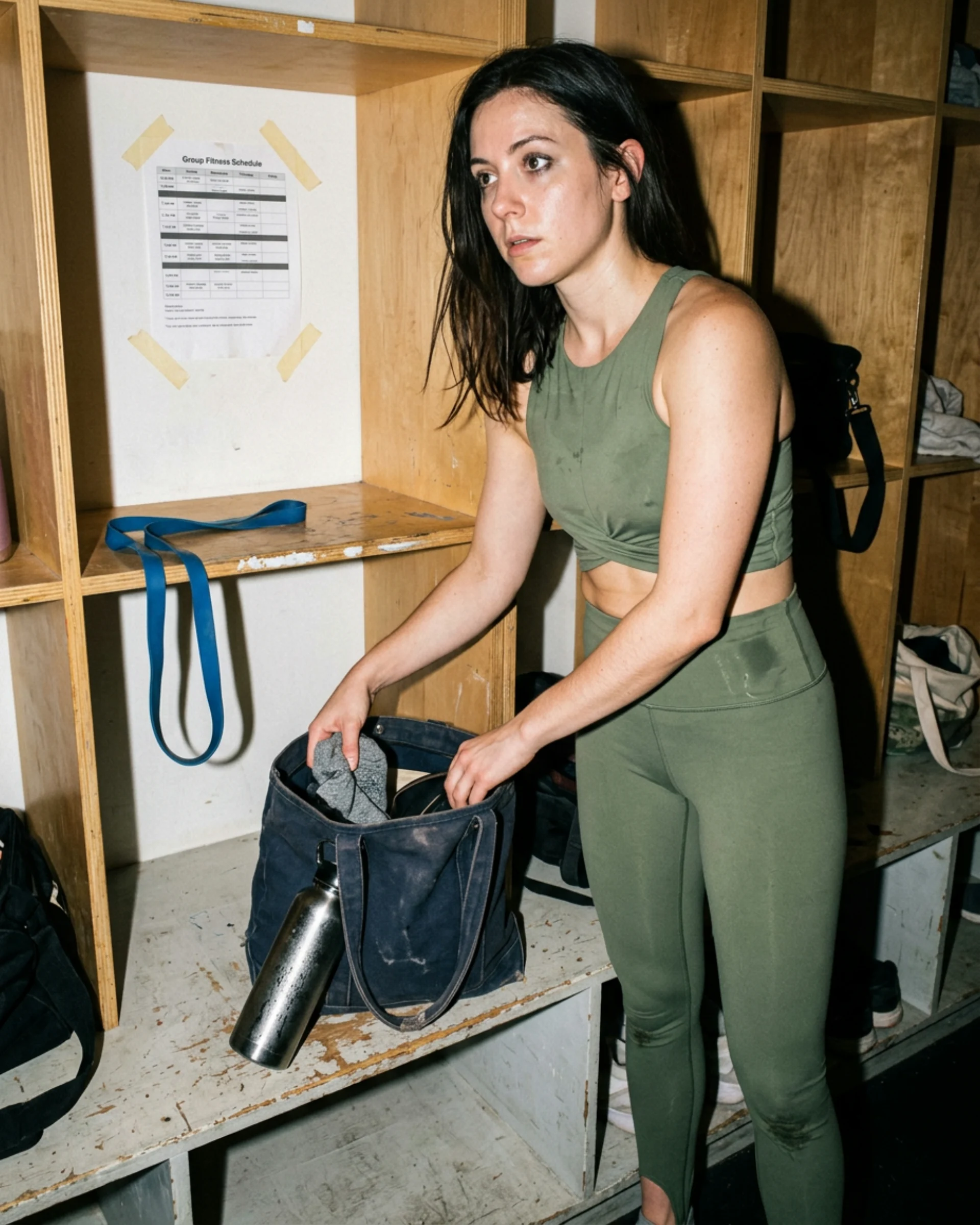pilates cubby tote post-class struggle